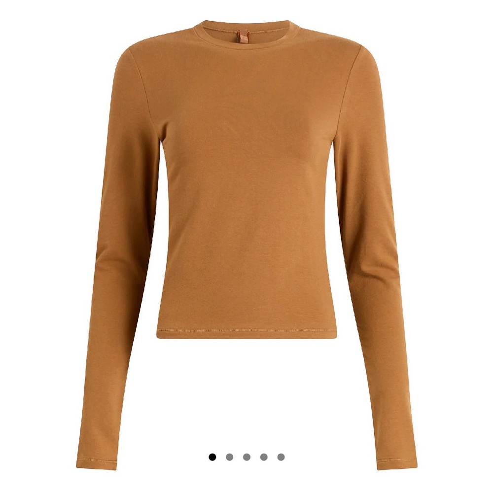 SKIMS Cotton Jersey Long Sleeve T-Shirt in Chai